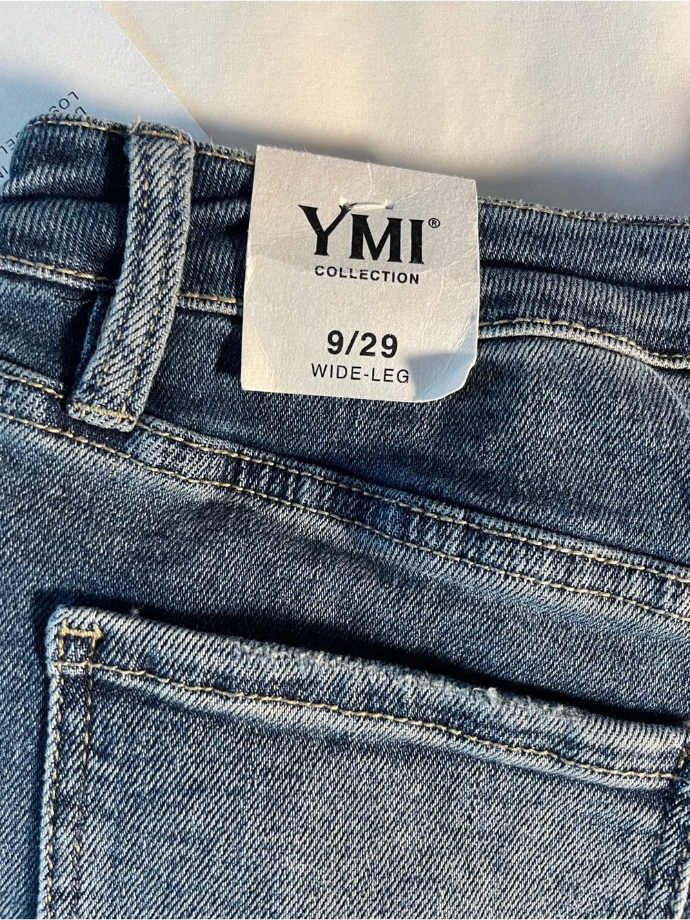 YMI Wide-Leg Jeans in Classic Blue Denim